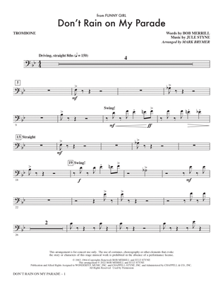 Book cover for Don't Rain On My Parade (from Funny Girl) (arr. Mark Brymer) - Trombone