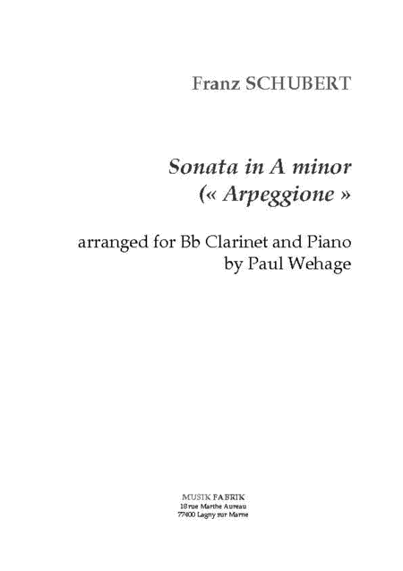 Sonata in a minor Per Arpeggione