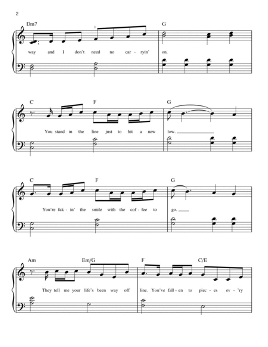 Bad Day Easy Piano scores gallery preview page 2