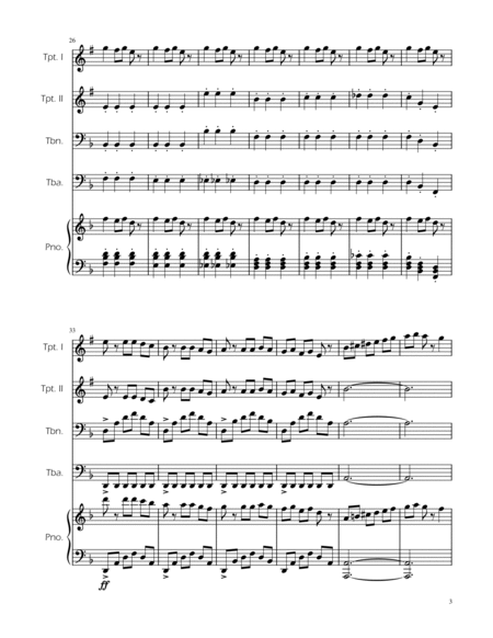 Carol of the Bells - Brass Quartet w/ Piano image number null