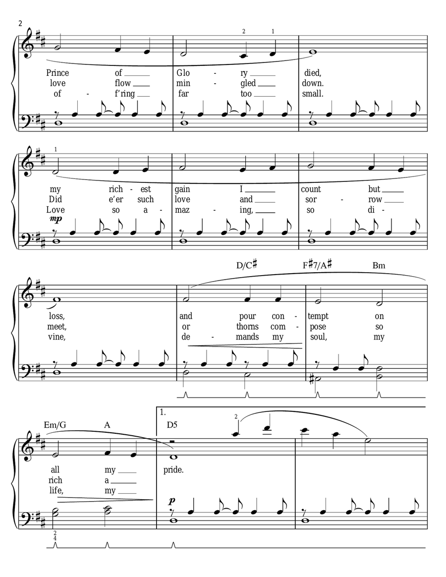 The Wonderful Cross (arr. Phillip Keveren) Easy Piano scores gallery preview page 2
