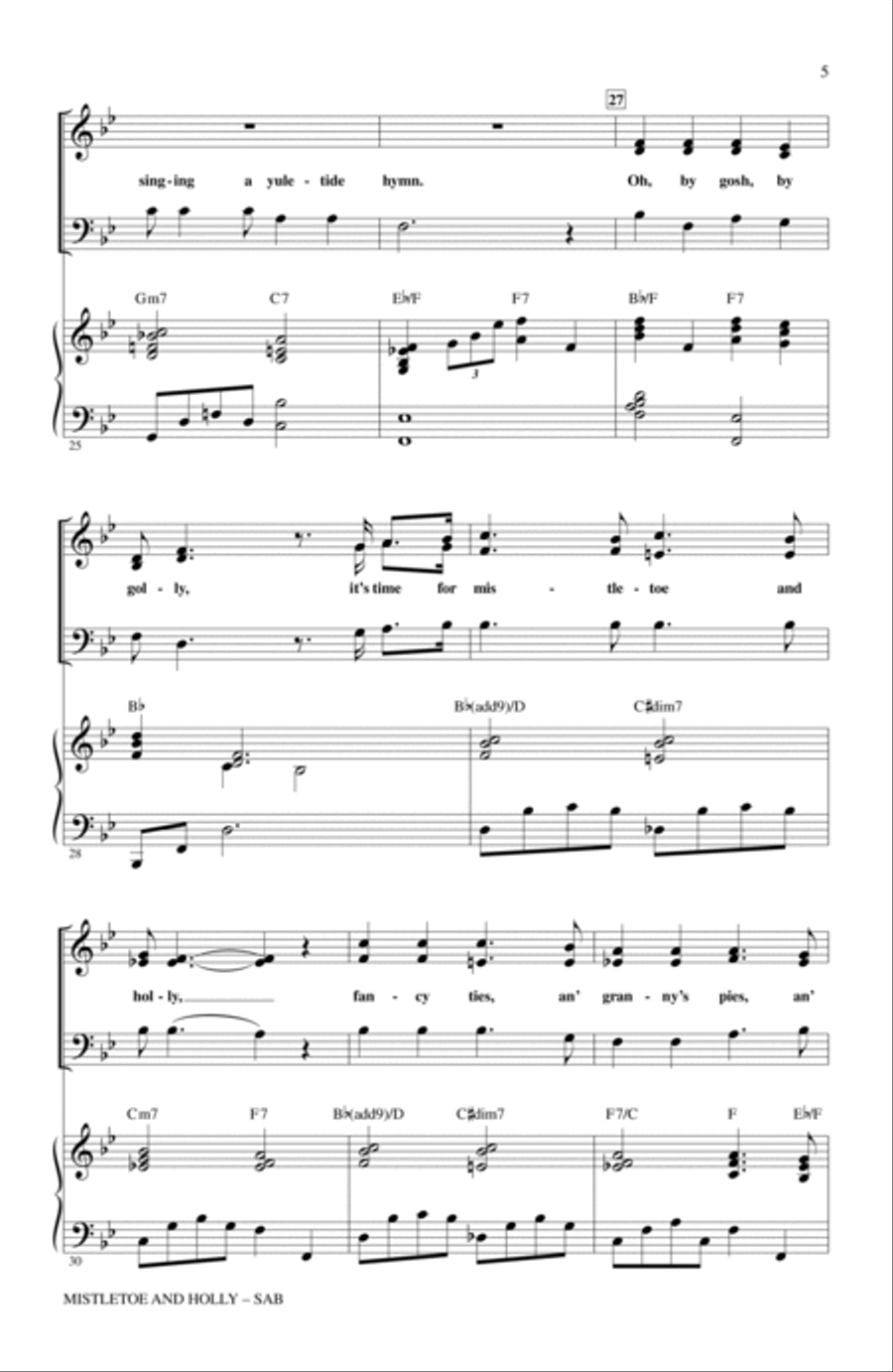 Mistletoe And Holly Mistletoe And Holly 3-Part scores gallery preview page 4
