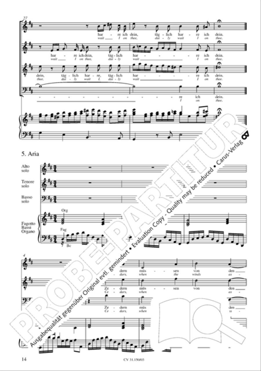 O my Lord, I long for thee (Nach dir, Herr, verlanget mich) 4-Part scores gallery preview page 15