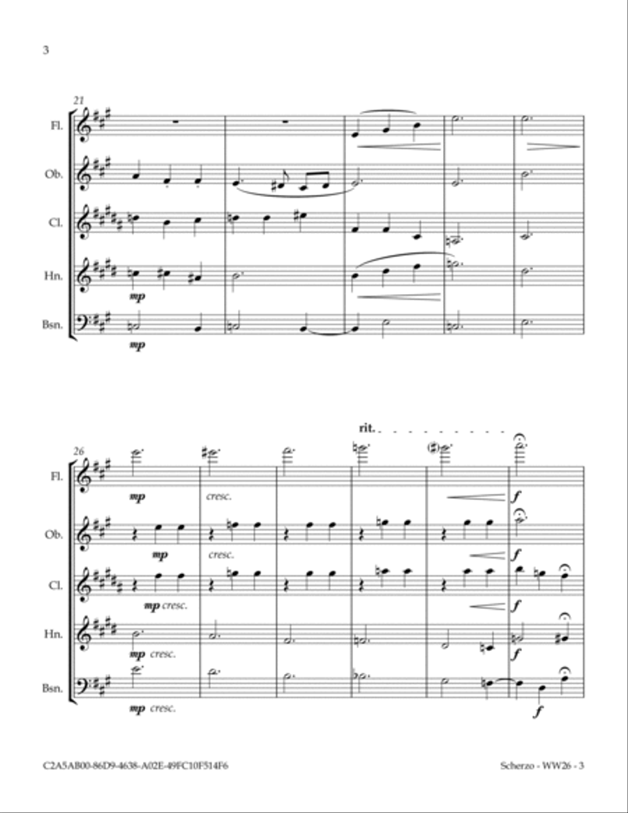 Scherzo for Woodwind Quintet Woodwind Quintet scores gallery preview page 4