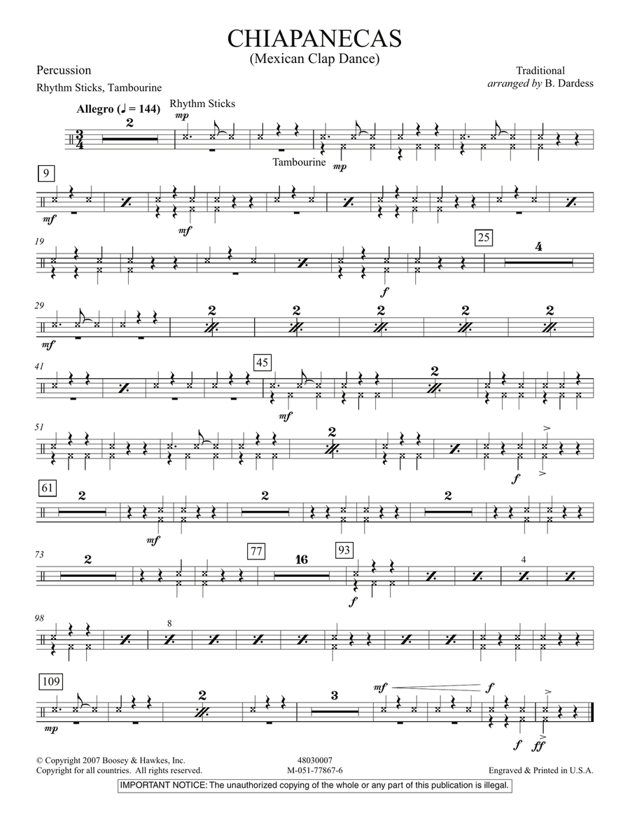 Chiapanecas (Mexican Clap Dance) - Percussion Orchestra scores gallery preview page 1