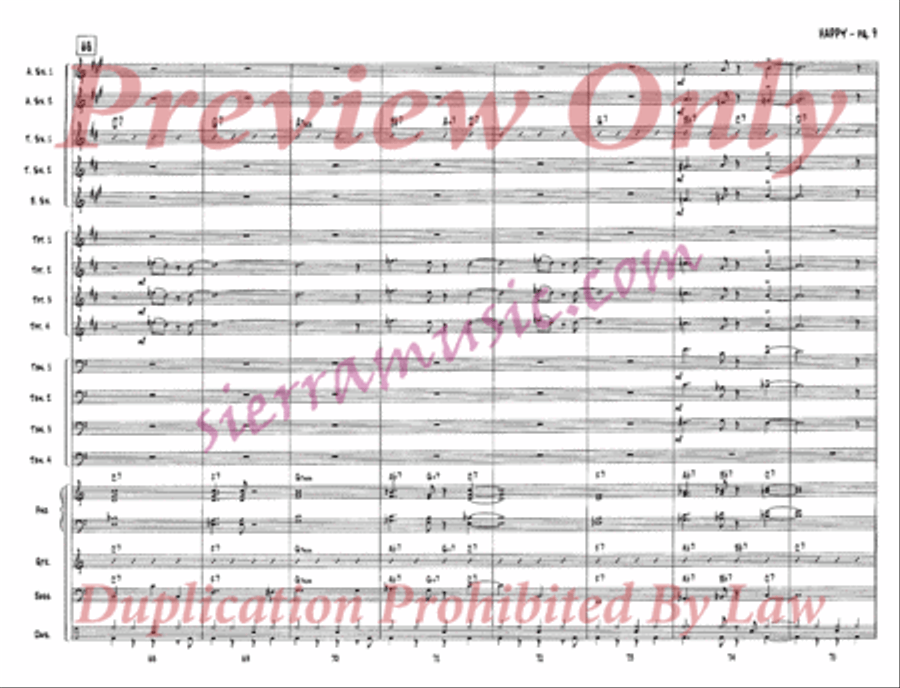 Happy (from One Foot in the Swamp) Jazz Ensemble scores gallery preview page 10