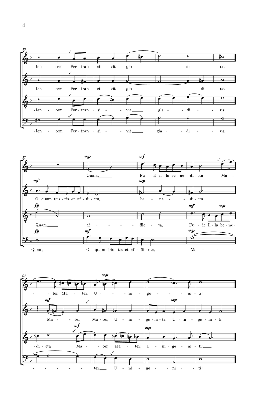 Stabat Mater dolorosa 4-Part scores gallery preview page 4
