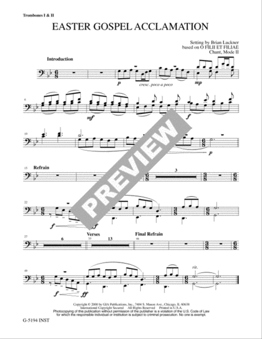 Easter Gospel Acclamation - Full Score and Parts