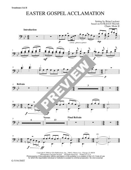 Easter Gospel Acclamation - Full Score and Parts