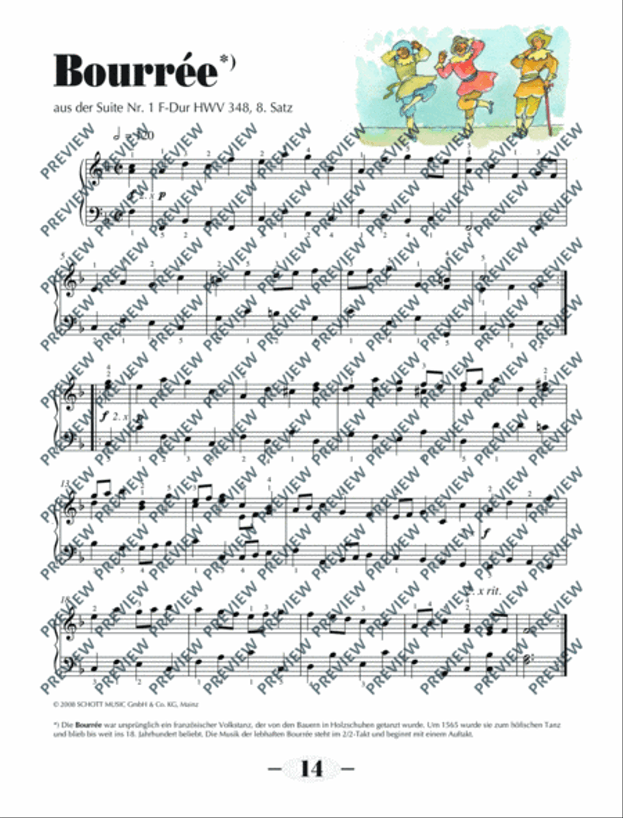 Wassermusik & Feuerwerksmusik Piano Solo scores gallery preview page 15