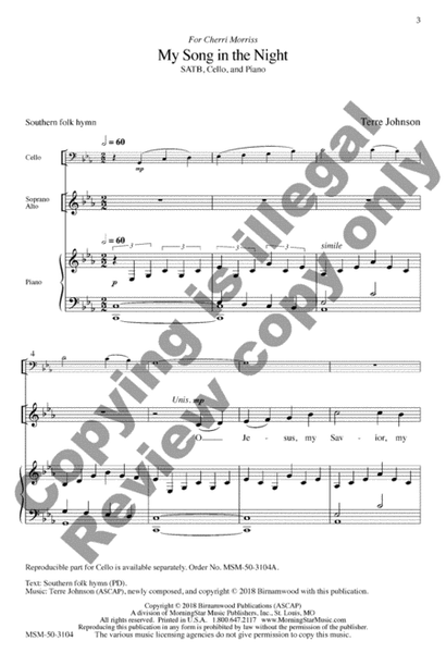 My Song in the Night (Choral Score) image number null