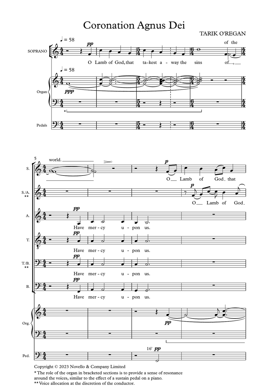 Coronation Agnus Dei Coronation Agnus Dei 4-Part scores gallery preview page 1