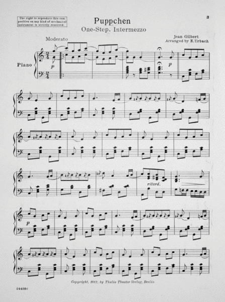 Puppchen. One-Step Intermezzo for Piano Solo