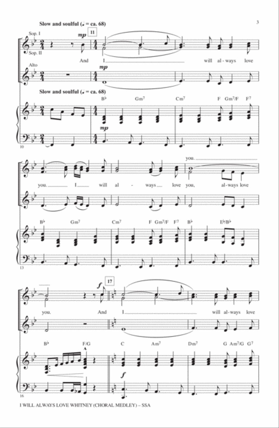 I Will Always Love Whitney SSA scores gallery preview page 2