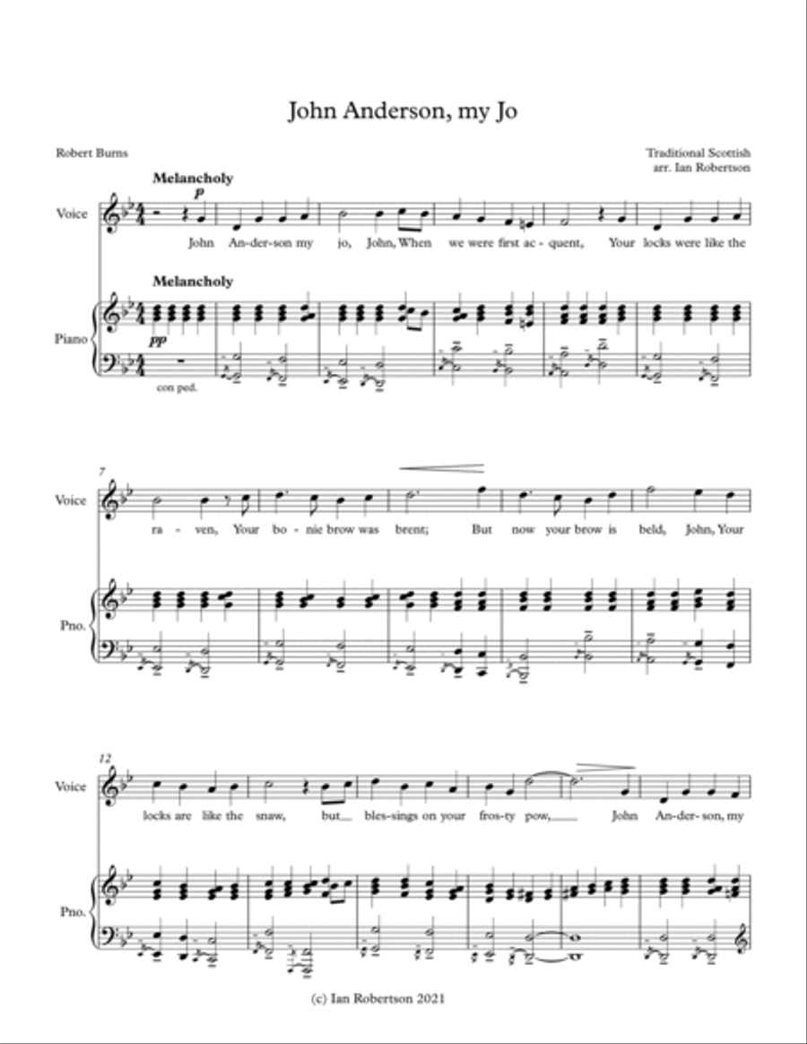 John Anderson my Jo in g minor (Burns) Voice scores gallery preview page 2