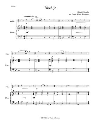Rêvé-je (Am I dreaming) for violin and piano