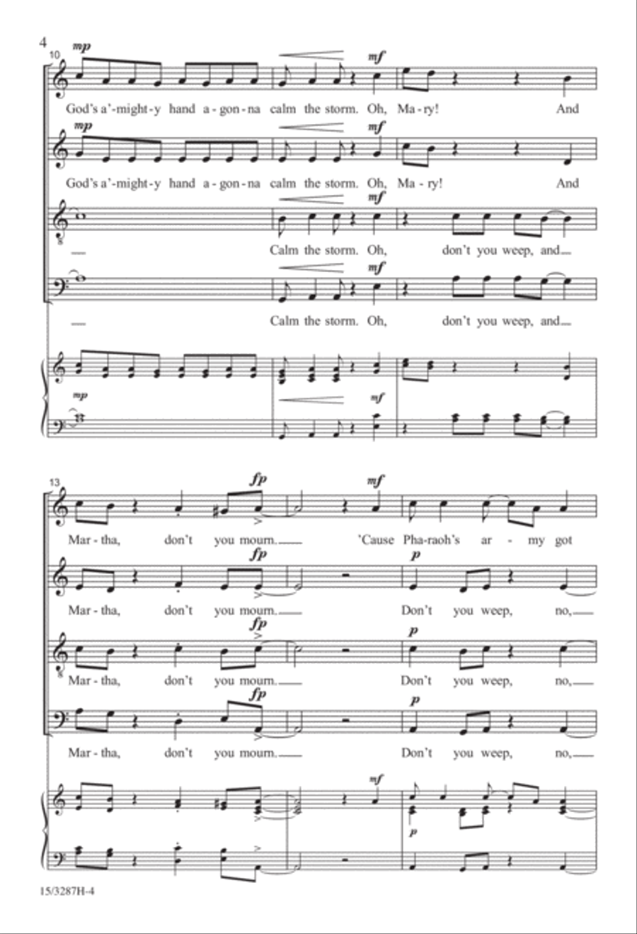 Don't You Weep, Don't You Mourn 4-Part scores gallery preview page 4