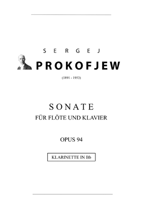 Book cover for Prokofiev Flute Sonata for Clarinet, Op. 94