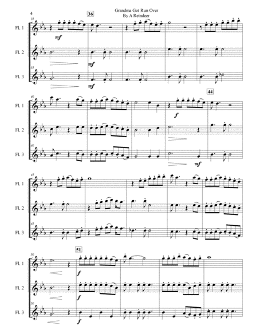 Grandma Got Run Over By A Reindeer Woodwind Trio scores gallery preview page 4