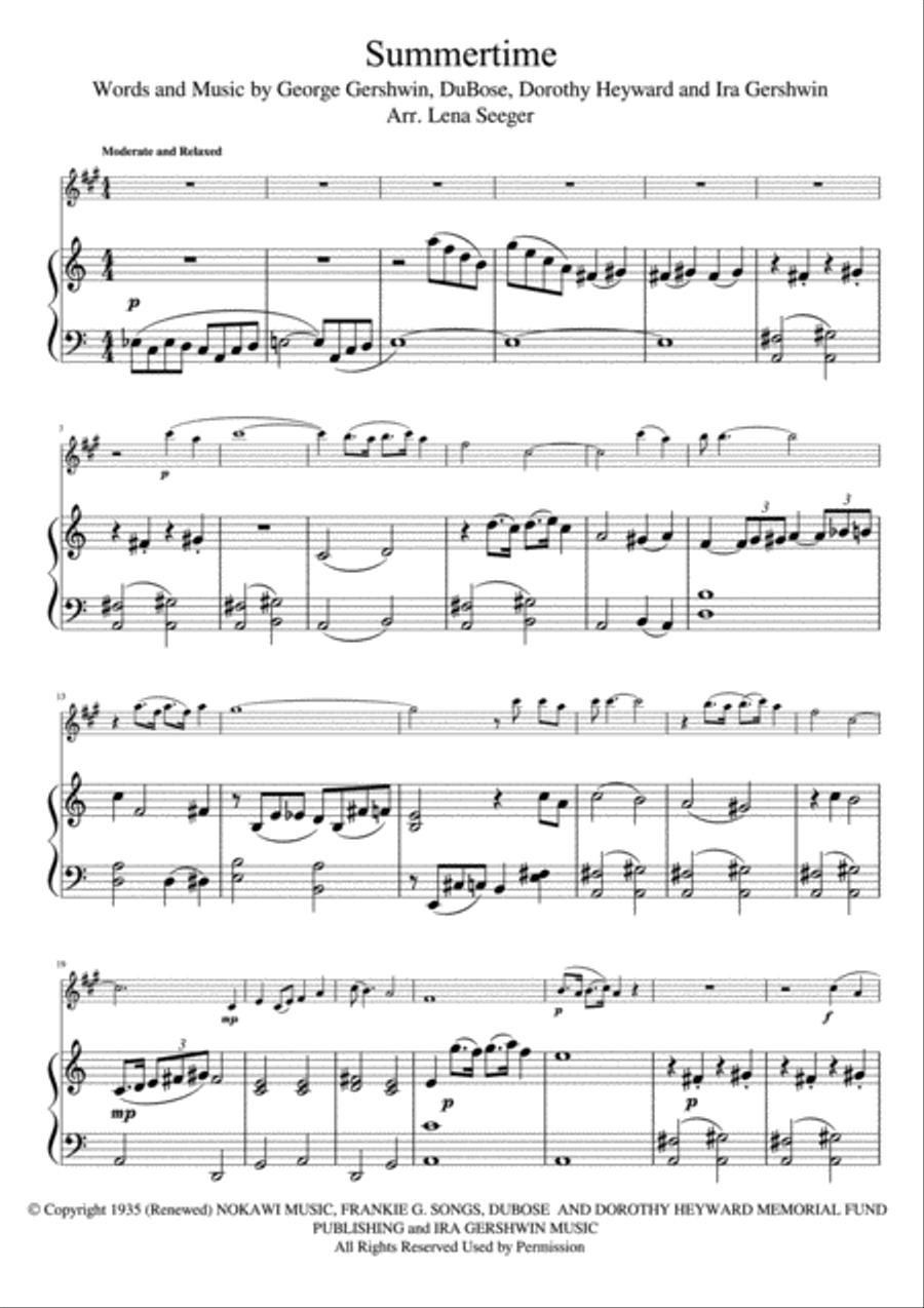 Summertime Alto Saxophone scores gallery preview page 2