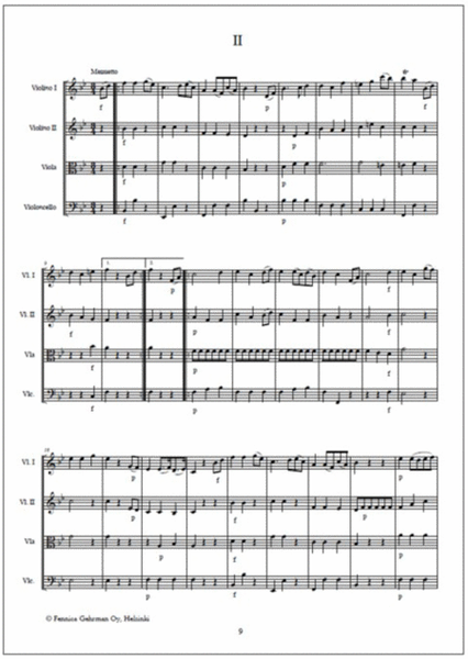 String quartet no. 1 - Score & parts