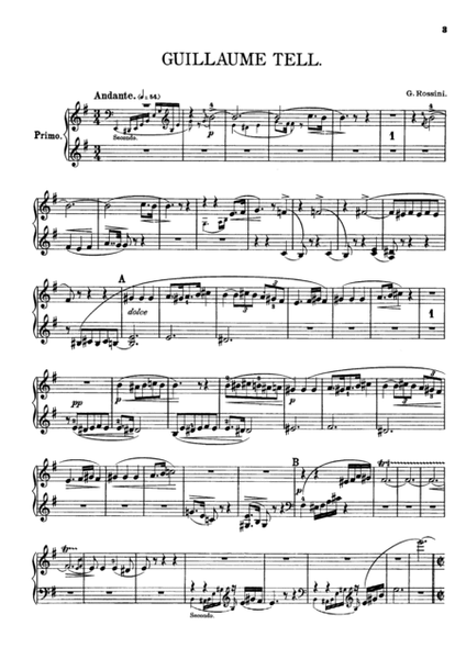 Rossini William Tell Overture, for piano duet(1 piano, 4 hands), PR822