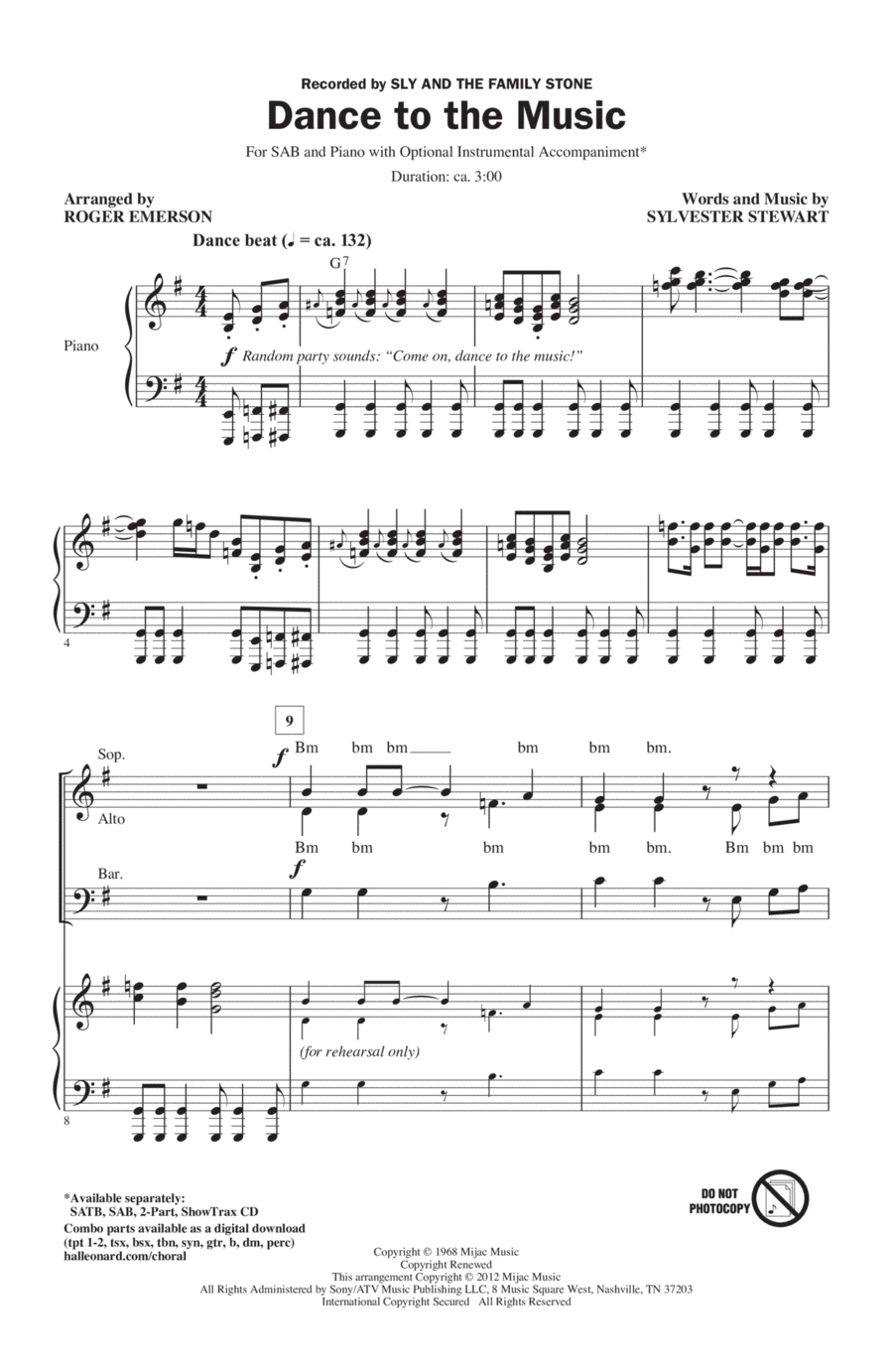 Dance To The Music 3-Part scores gallery preview page 1