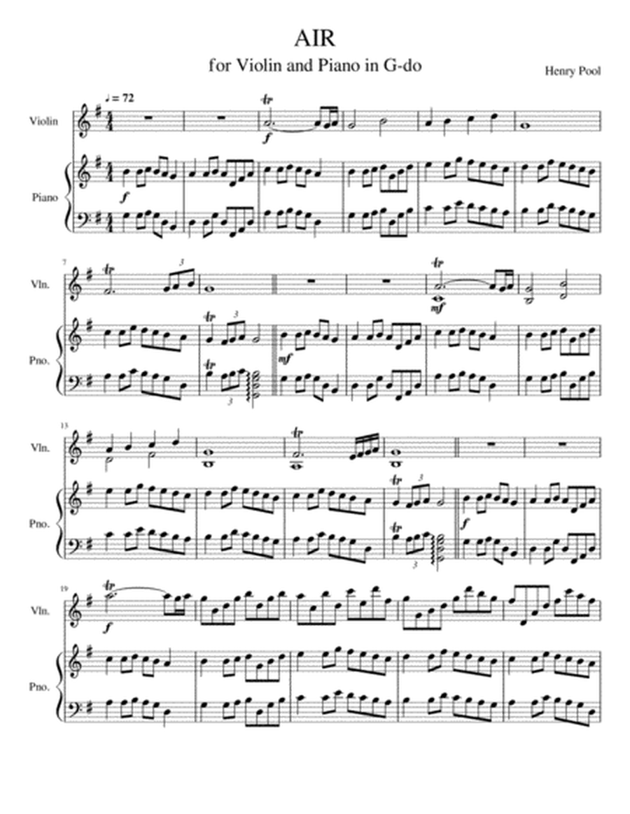 Opus 172, Air for Violin & Piano in G-do, Score & Parts image number null