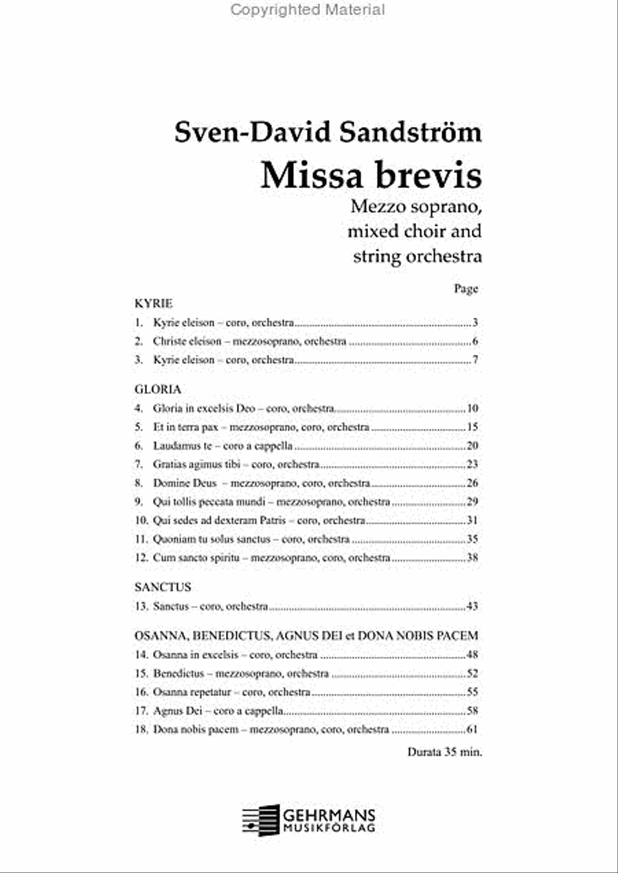 Missa Brevis 4-Part scores gallery preview page 2