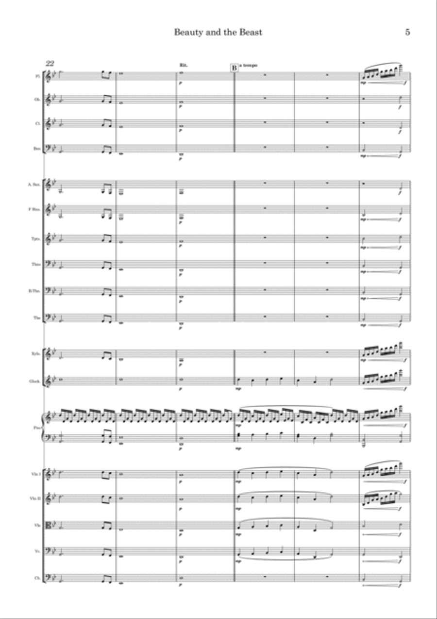Beauty And The Beast Prologue Full Orchestra scores gallery preview page 5