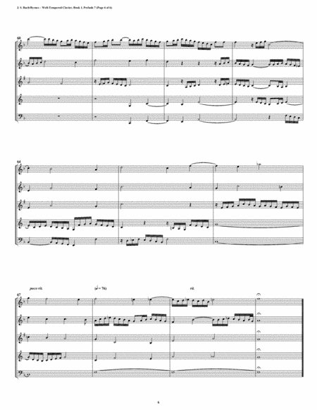 Prelude 07 from Well-Tempered Clavier, Book 1 (Woodwind Quintet) image number null
