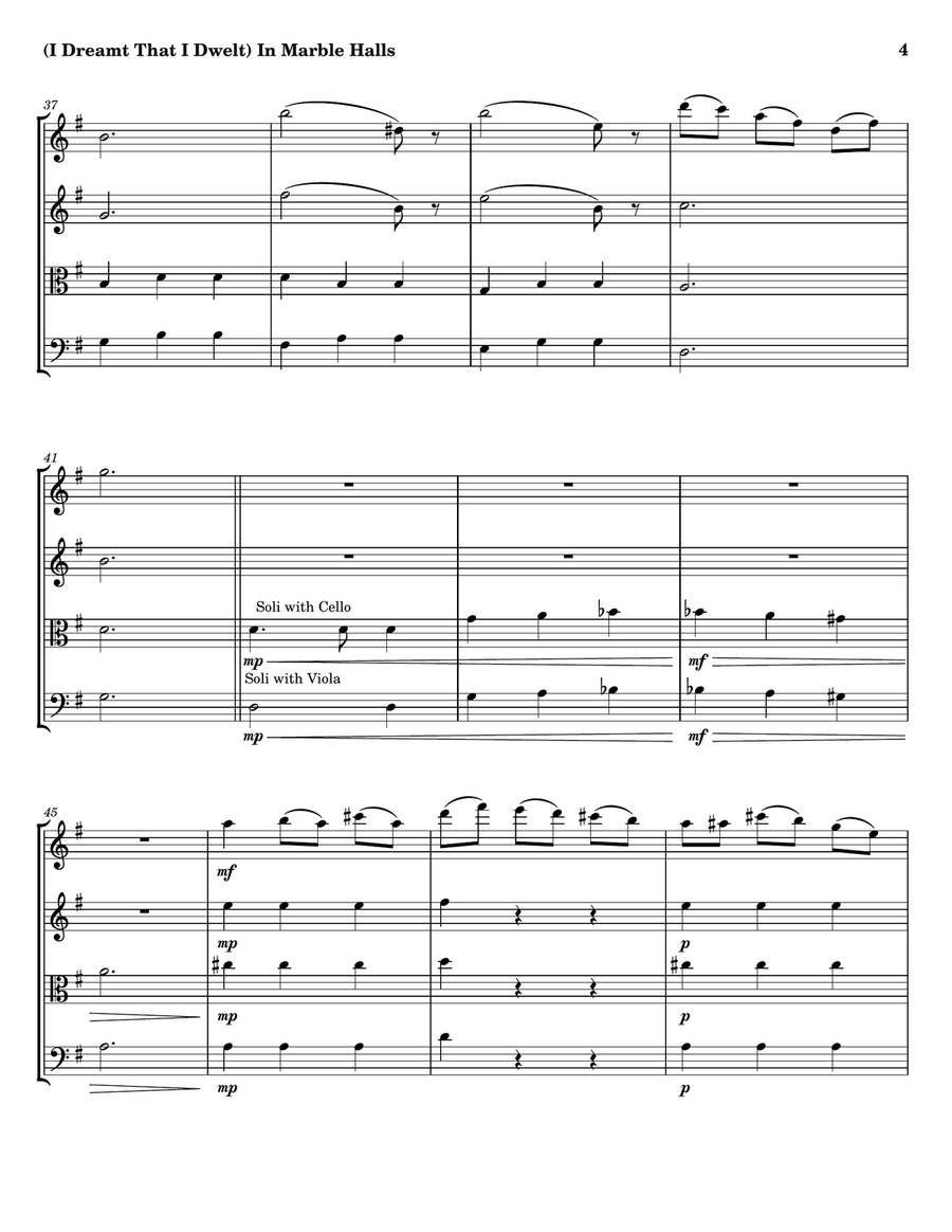 In Marble Halls - String Quartet String Quartet scores gallery preview page 4