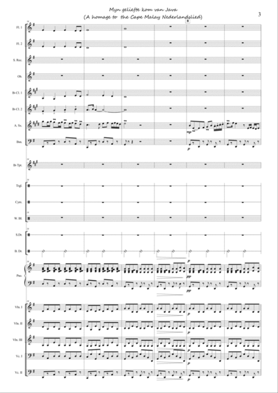 Suite, Sweet Cape Town - 5 Nederlandslied Myn geliefte kom van Java Concert Band scores gallery preview page 3