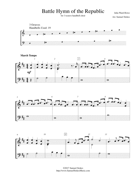 Battle Hymn of the Republic - for 3-octave handbell choir image number null