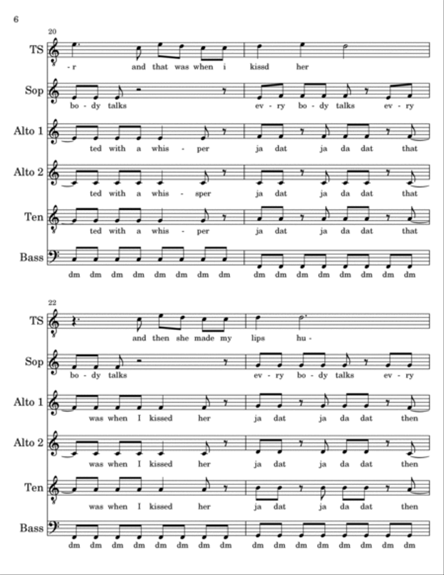 Everybody Talks Everybody Talks A Cappella scores gallery preview page 6