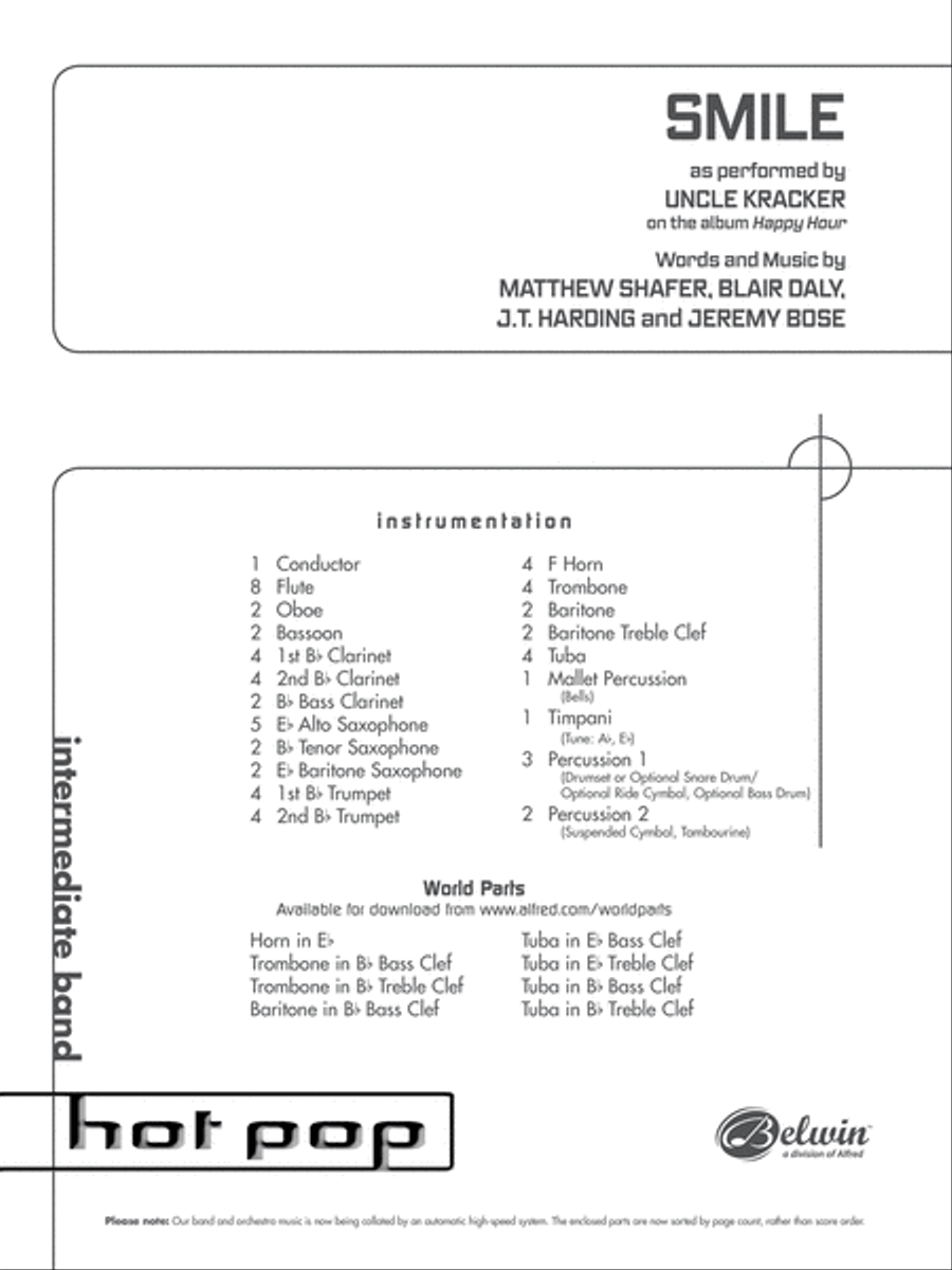Smile: Score Concert Band scores gallery preview page 1
