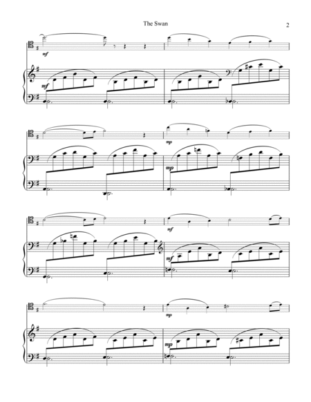 The Swan / Le cygne for cello and easy piano image number null