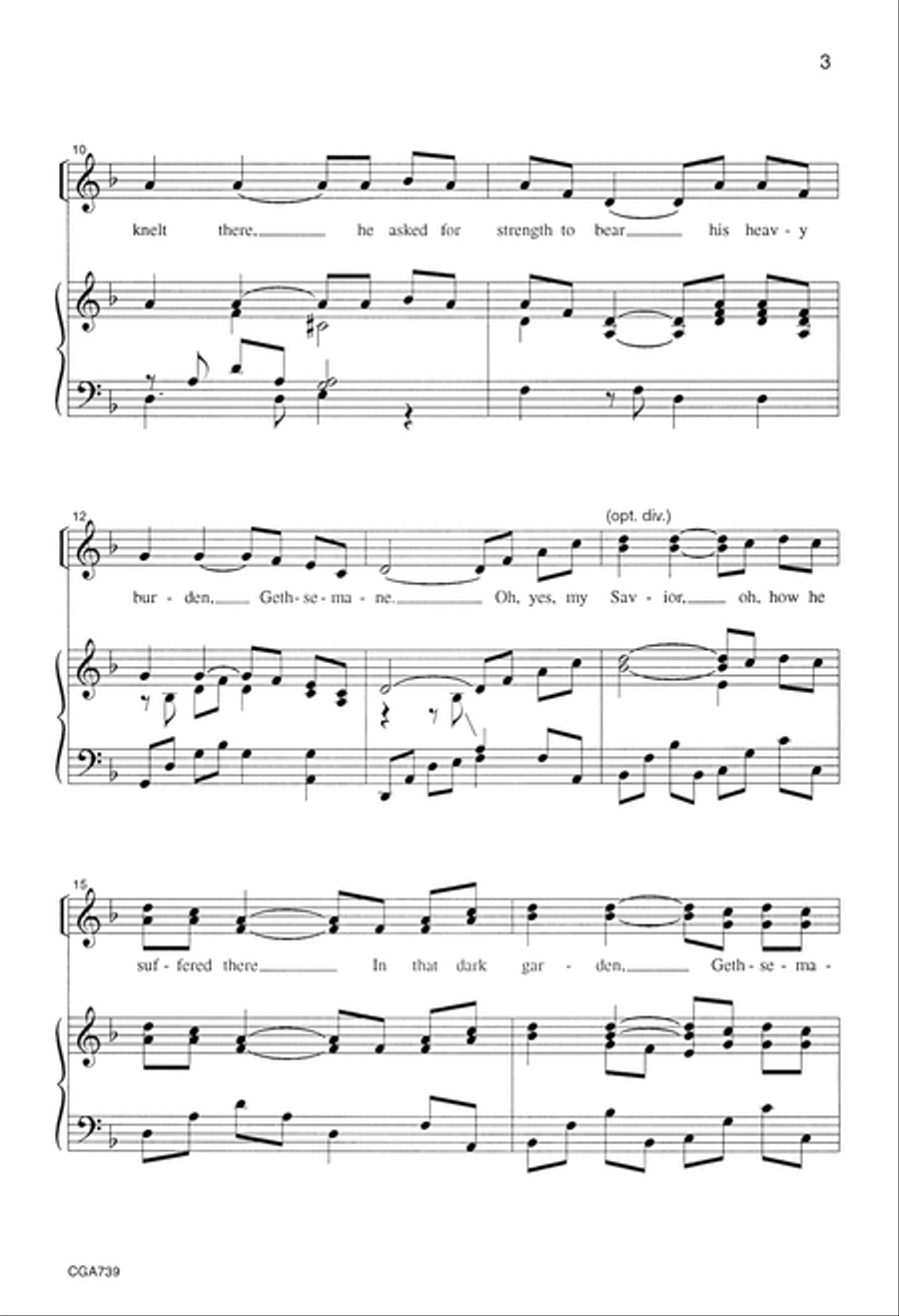 The Walk to Calvary Unison Choir scores gallery preview page 3