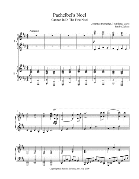 Pachelbel's Noel (two piano duet) image number null