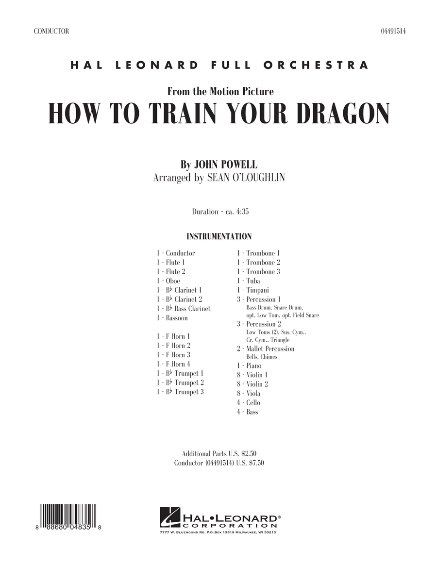 How to Train Your Dragon - Conductor Score (Full Score) Full Orchestra scores gallery preview page 1
