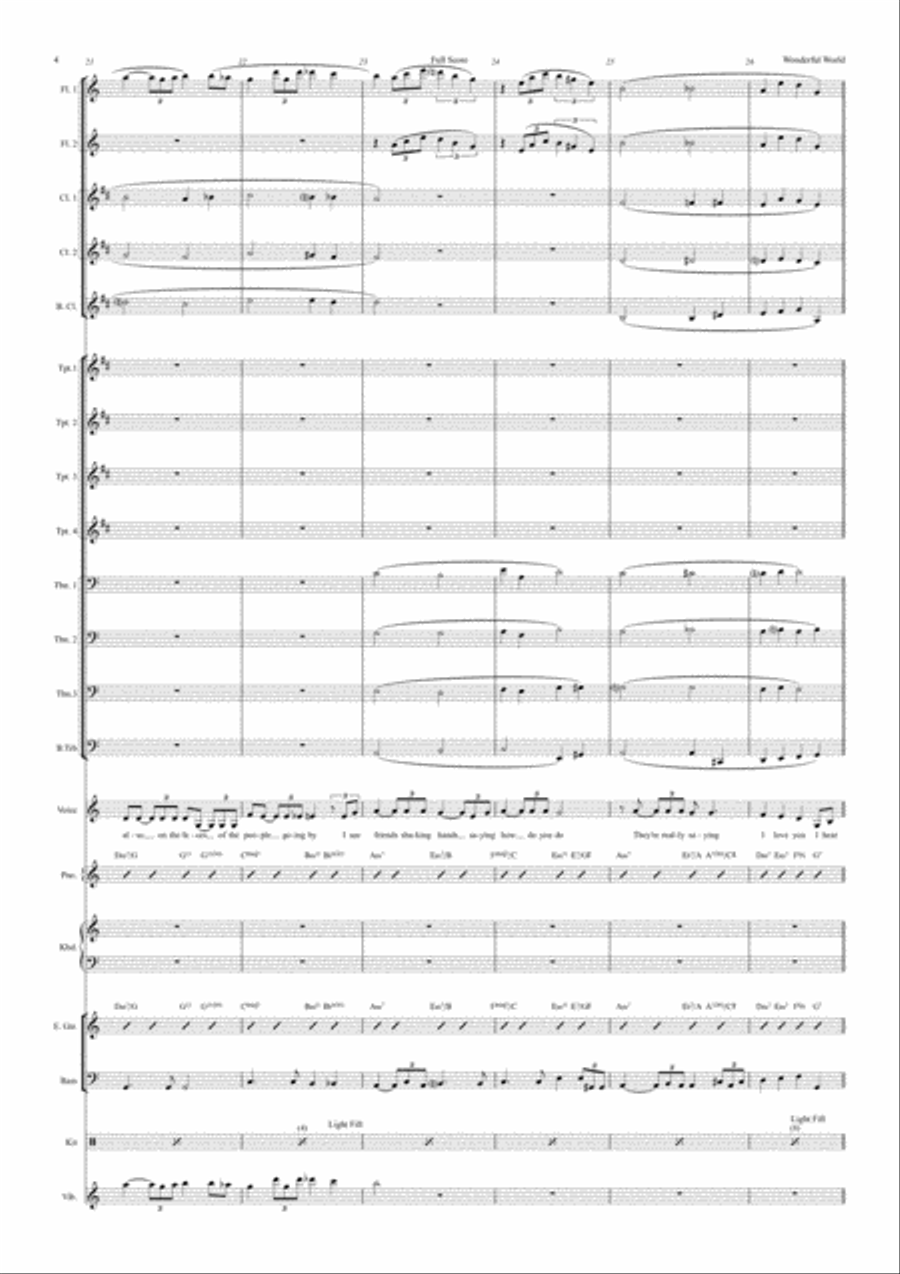 What A Wonderful World Jazz Ensemble scores gallery preview page 4