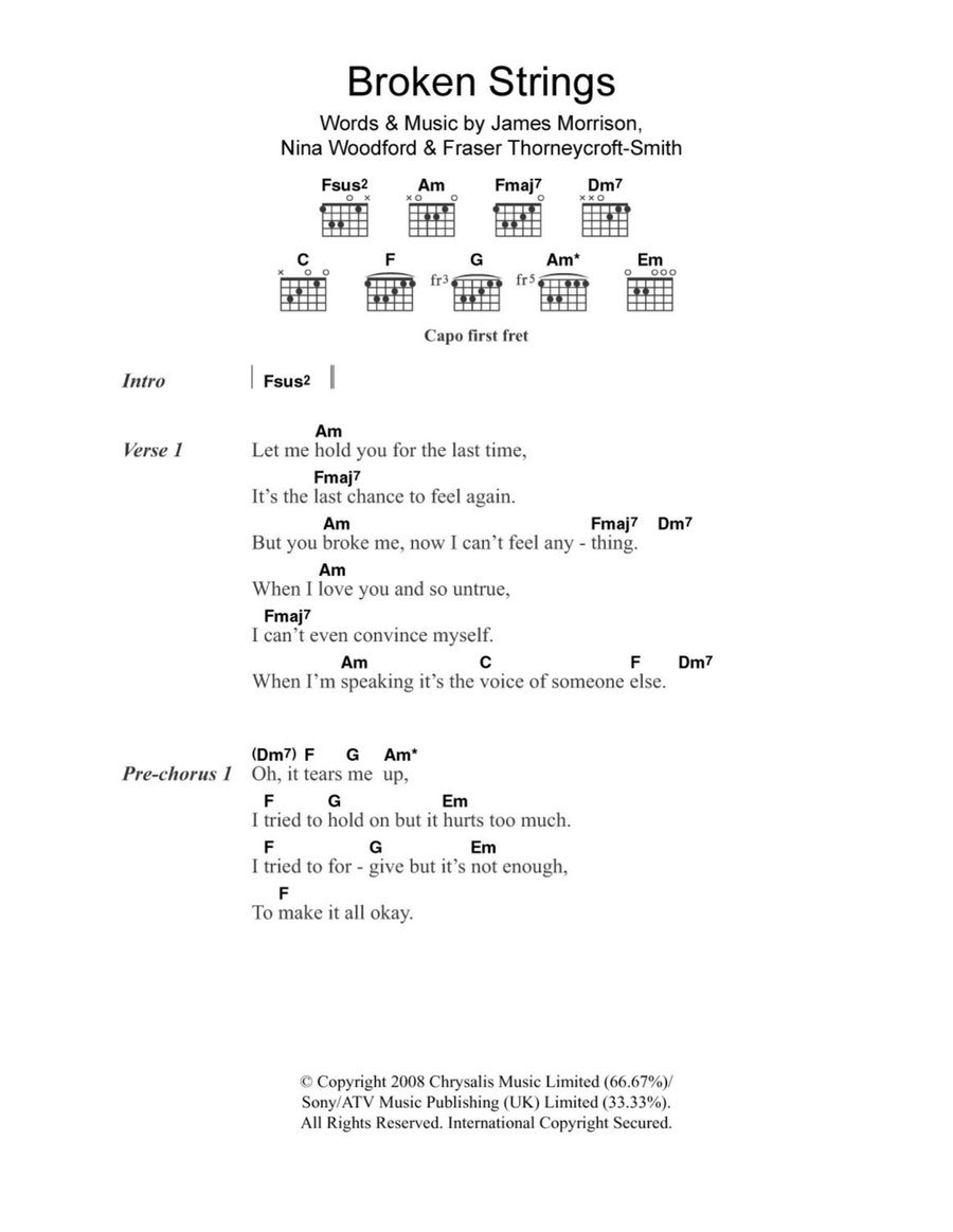 Broken Strings Acoustic Guitar scores gallery preview page 1