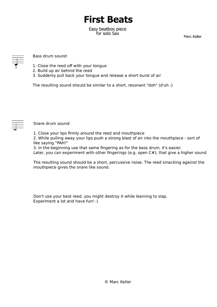 First Beats Alto Saxophone scores gallery preview page 1