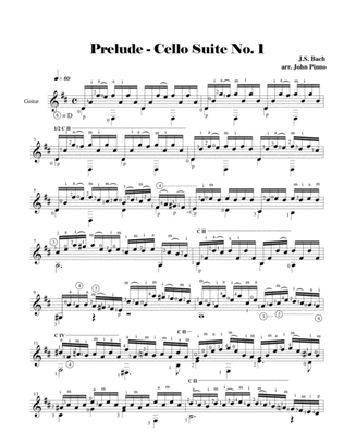 Prelude from Cello Suite No. 1...J.S. Bach (1685-1750)...solo classical guitar