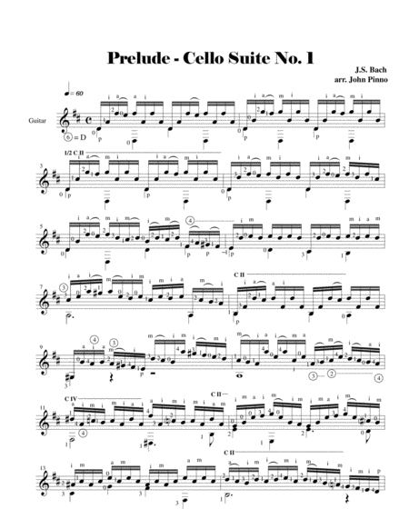 Prelude from Cello Suite No. 1...J.S. Bach (1685-1750)...solo classical guitar