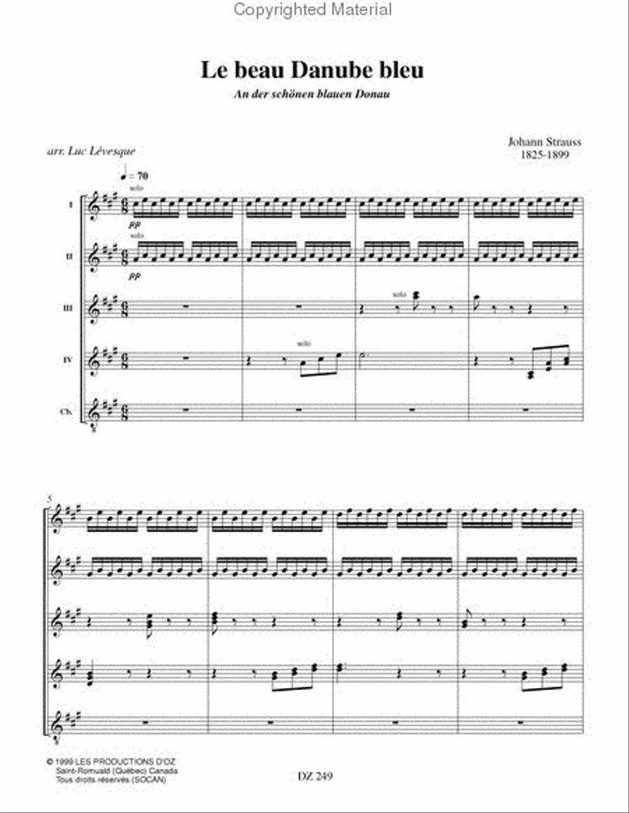 Le beau Danube bleu Guitar Ensemble scores gallery preview page 2