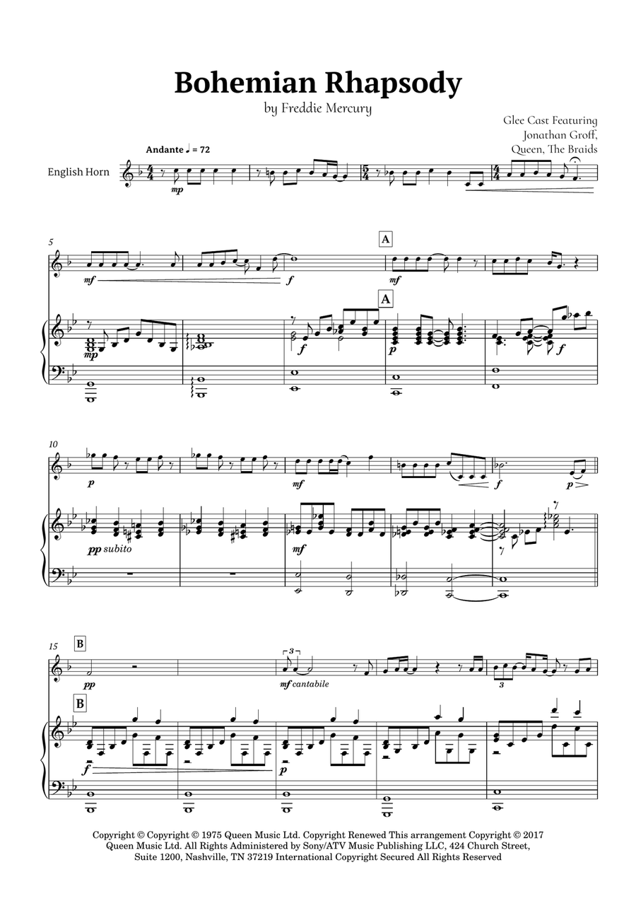 Bohemian Rhapsody English Horn scores gallery preview page 2