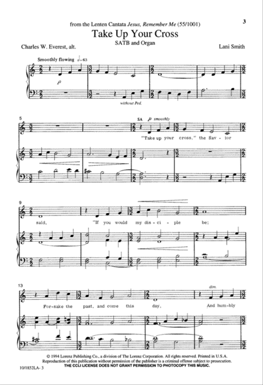 Take Up Your Cross 4-Part scores gallery preview page 3