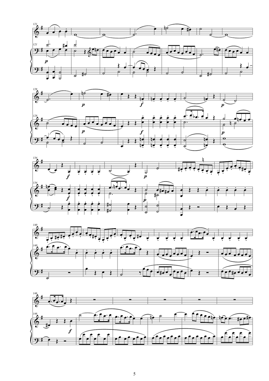 Mozart - Violin Sonata No.21 in E minor K 304 for Violin and Piano - Score and Part Violin Solo scores gallery preview page 5