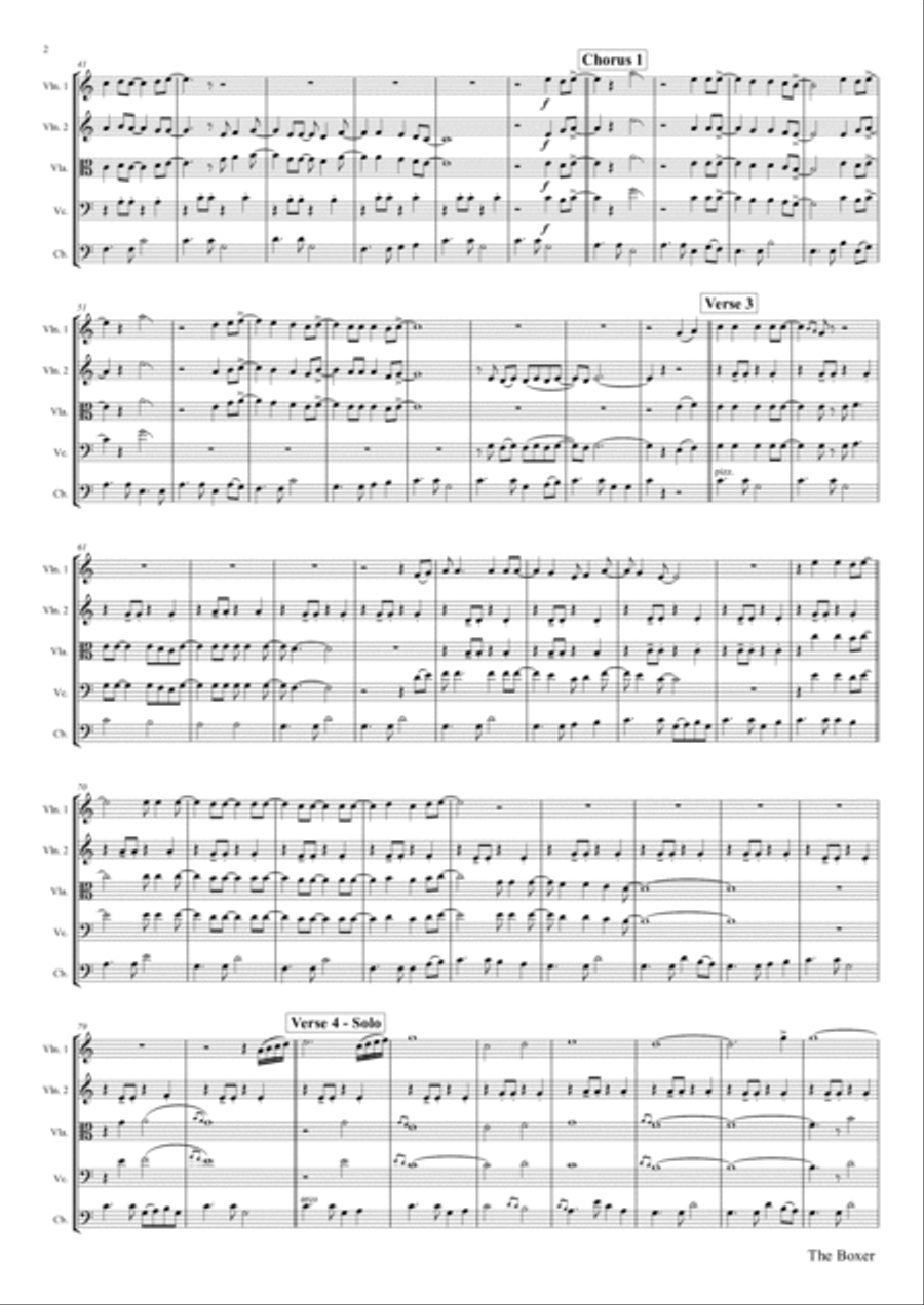 The Boxer The Boxer String Orchestra scores gallery preview page 2